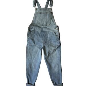 Old Navy Women's Light Wash Denim Bib Overall Jogger Ankle Cuffed Size 6